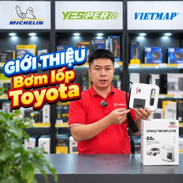 Máy Bơm Lốp Ô Tô Toyota Điện Tử Tự Ngắt Chính Hãng