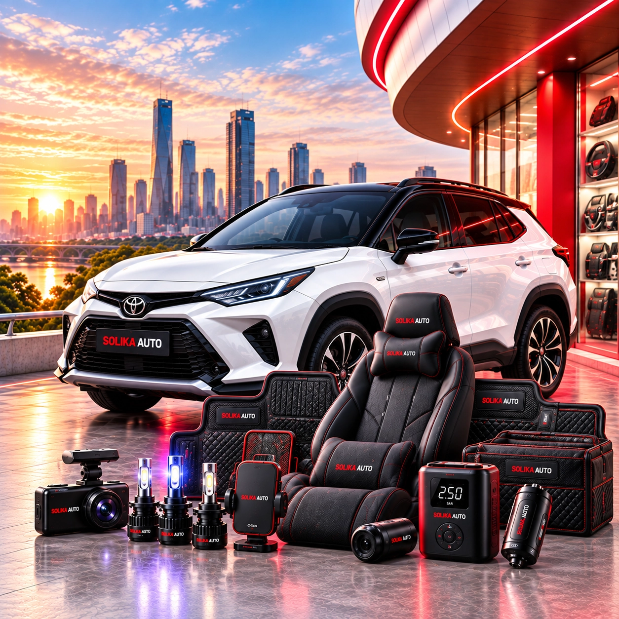 Xe SUV cùng bộ phụ kiện ô tô SOLIKA AUTO