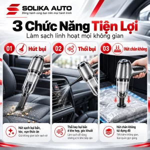 Máy hút bụi Suitu ST-6645 công suất 80W, lực hút 9000Pa, pin 4000mAh, thời gian sử dụng khoảng 30 phút.